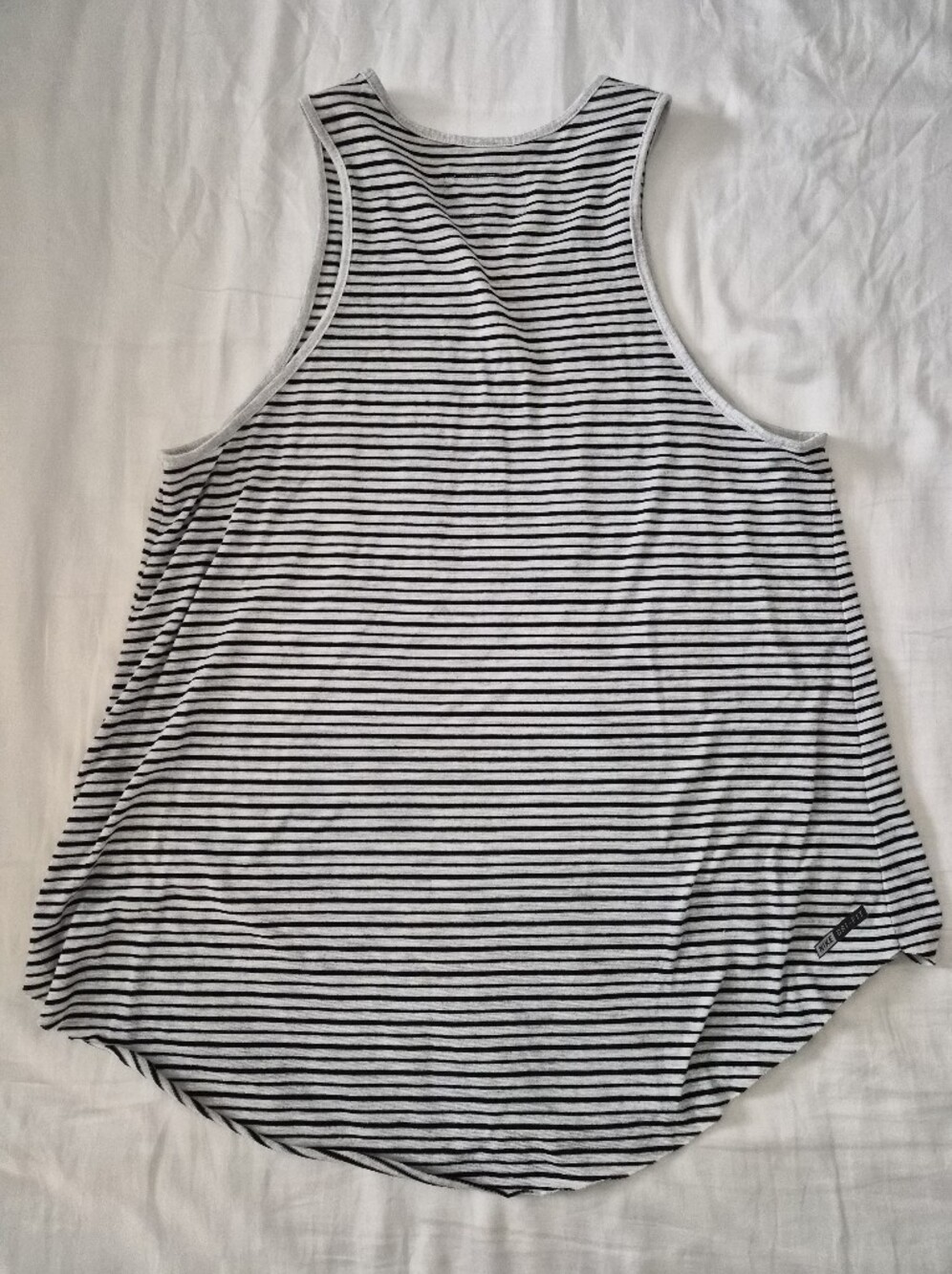Hurley Women's Black & White Striped Tank with Mint Graphic - Picture 4 of 5